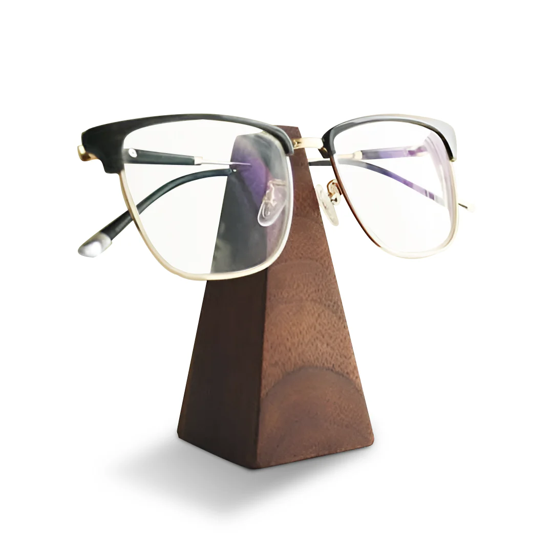 Minimalist Wooden Glasses Frame Rest – Pyramid Stand