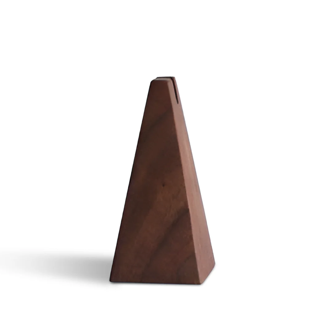 Minimalist Wooden Glasses Frame Rest – Pyramid Stand