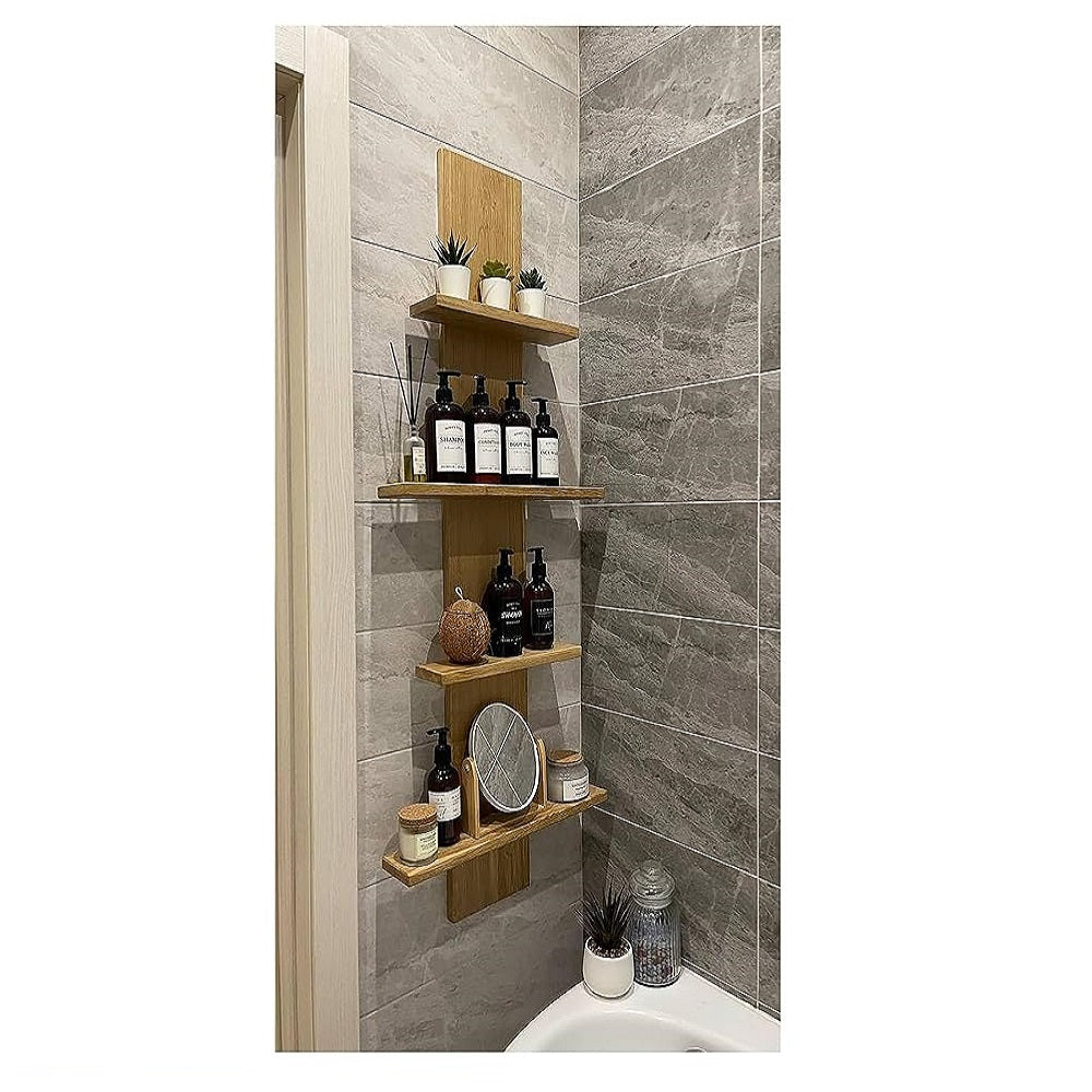 Wooden Wall Mounted Wall Shelf - 4 Shelves