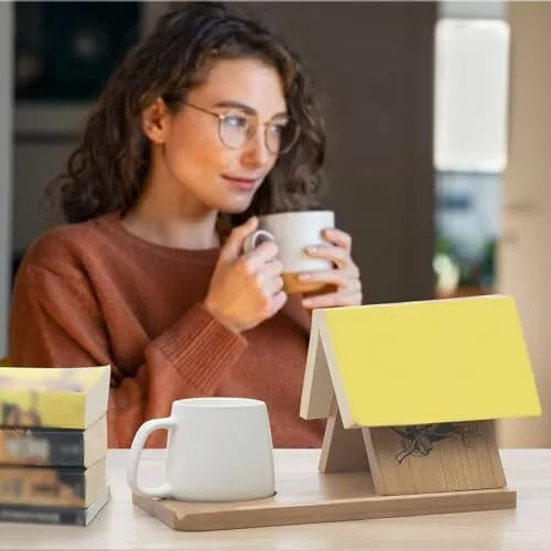 Wooden Bookshelf with Drink Holder