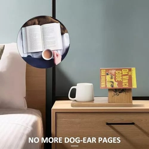 Wooden Bookshelf with Drink Holder