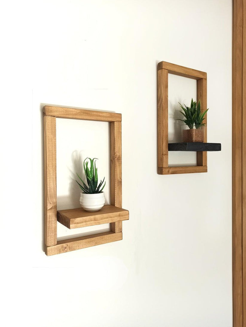 Pair of Square Display Shelves
