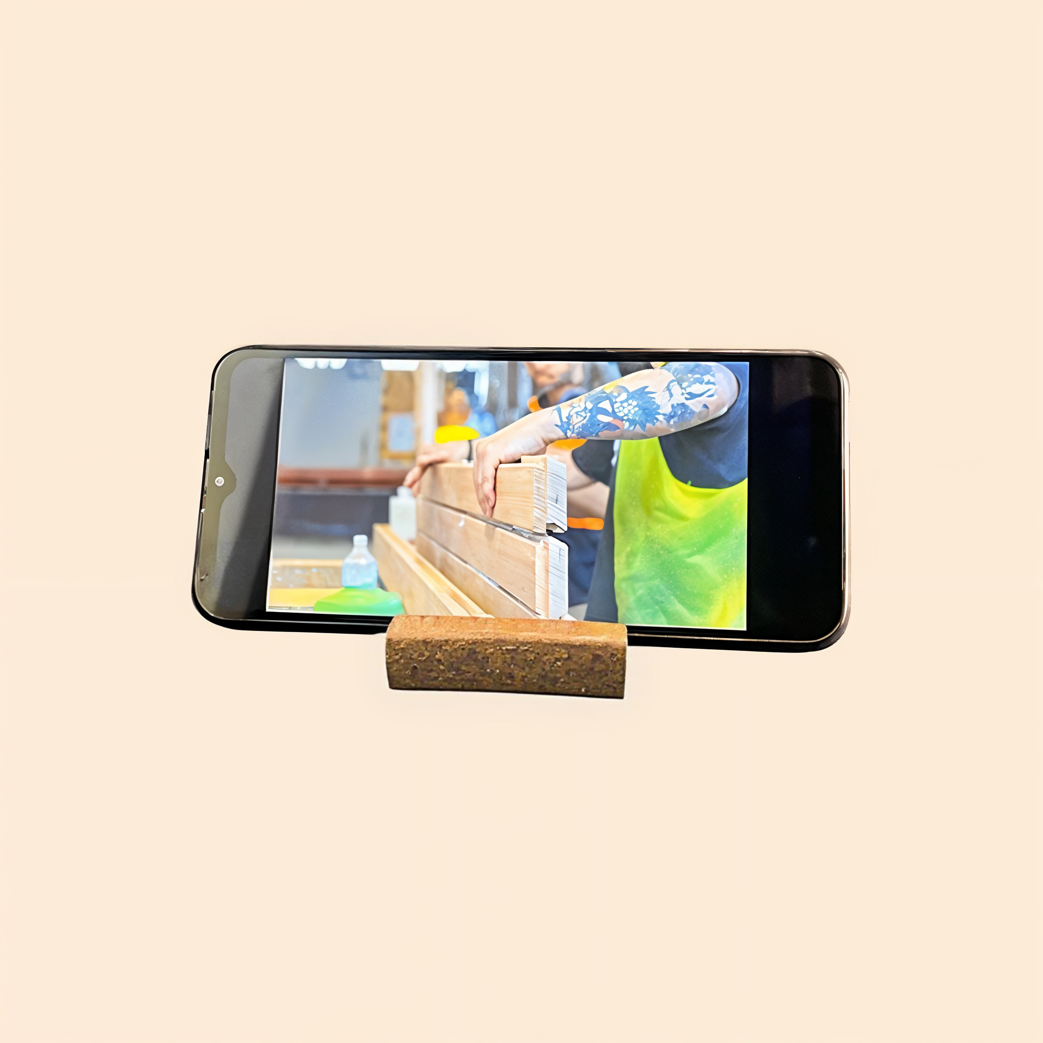 Solid wooden mobile holder