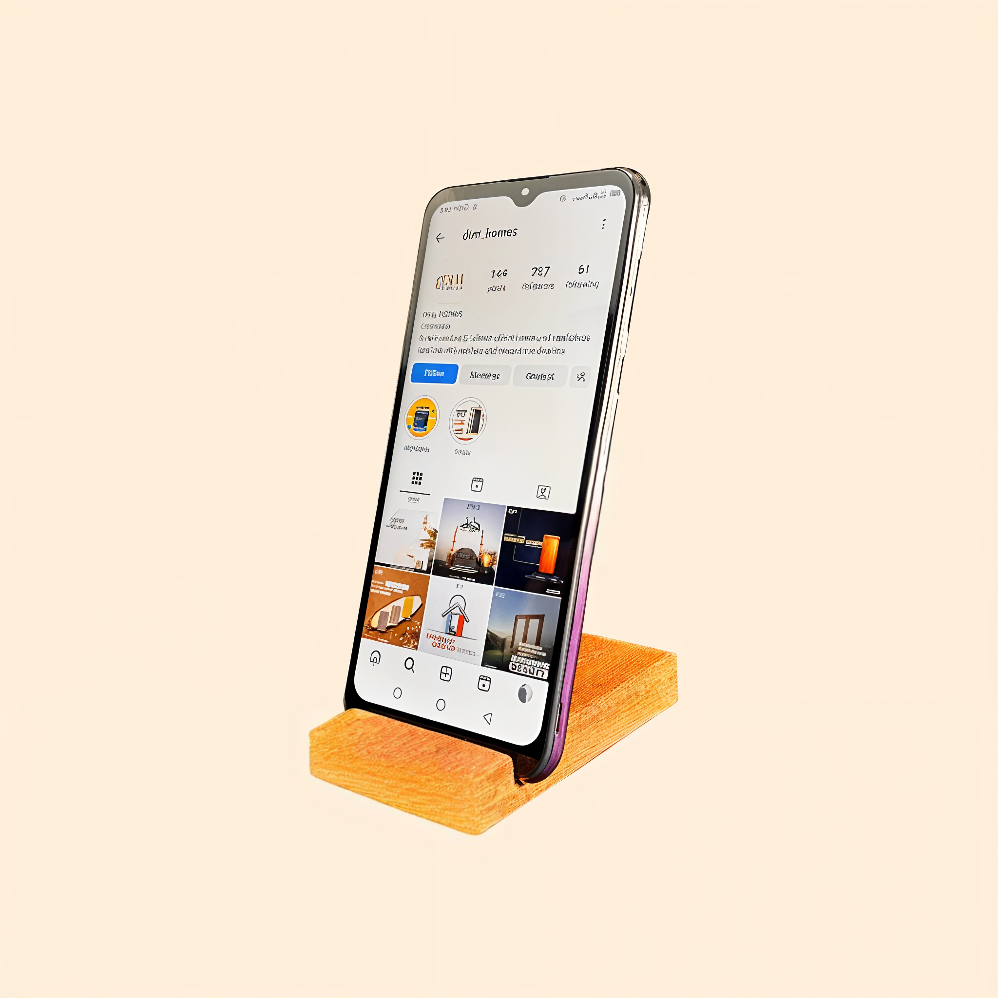 Solid wooden mobile holder